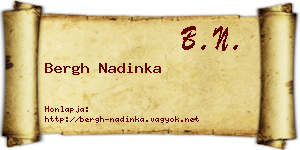 Bergh Nadinka névjegykártya